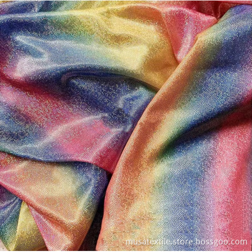 Iridescent Rainbow Metallic Glitter Shiny Hologram Fabric